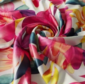 Magenta and pink floral print on soft cotton fabric